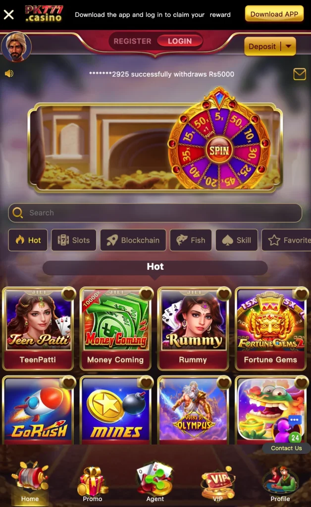 pkr777 game interface